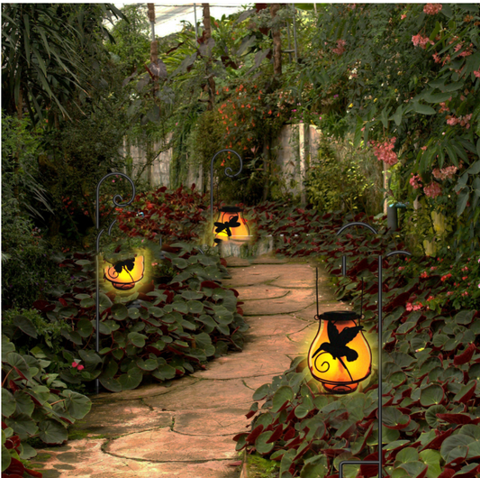 Dynamic Simulation Flame Light of Solar Garden Hanging Light