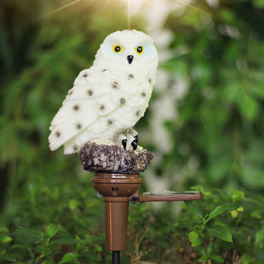 Outdoor Garden LED Solar Owl Ground Plug Light