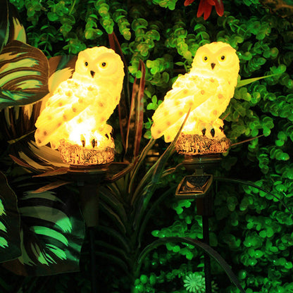 Outdoor Garden LED Solar Owl Ground Plug Light