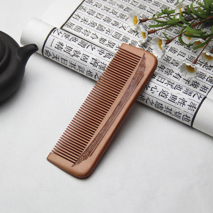 1pcs Anti-Static Comb Natural Peach Solid Wood