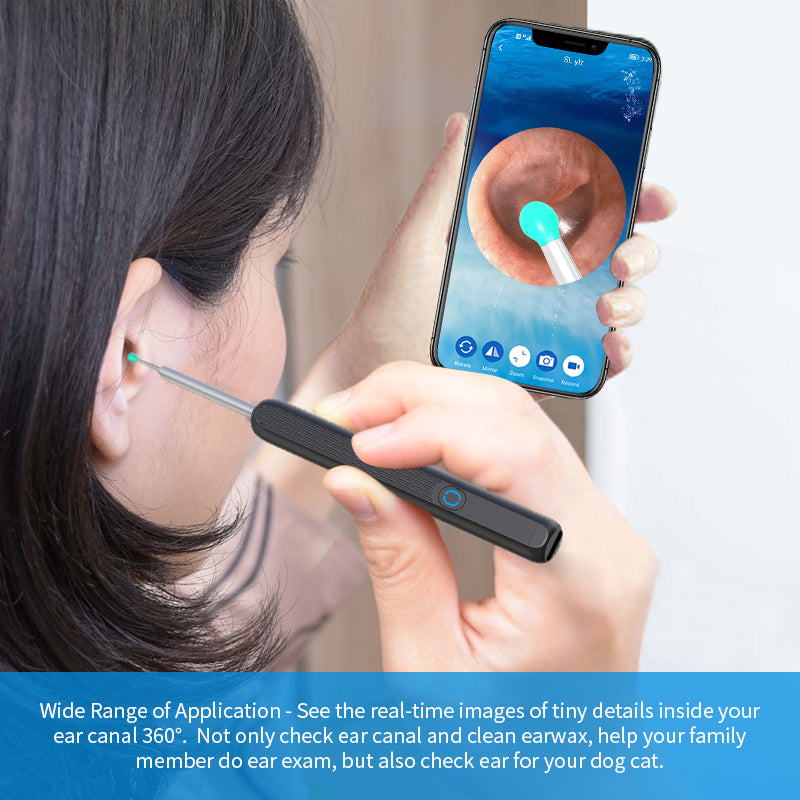 Ear Cleaner Otoscope Ear Wax Removal Tool With Camera LED Light Wireless Ear Endoscope Ear Cleaning Kit For I-phone