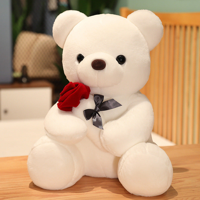 23-45cm New Lovely Hug Roses Teddy Bear Plush Pillow Stuffed Soft Animal Dolls Nice Birthday Gift Girlfriend Valentine's Day