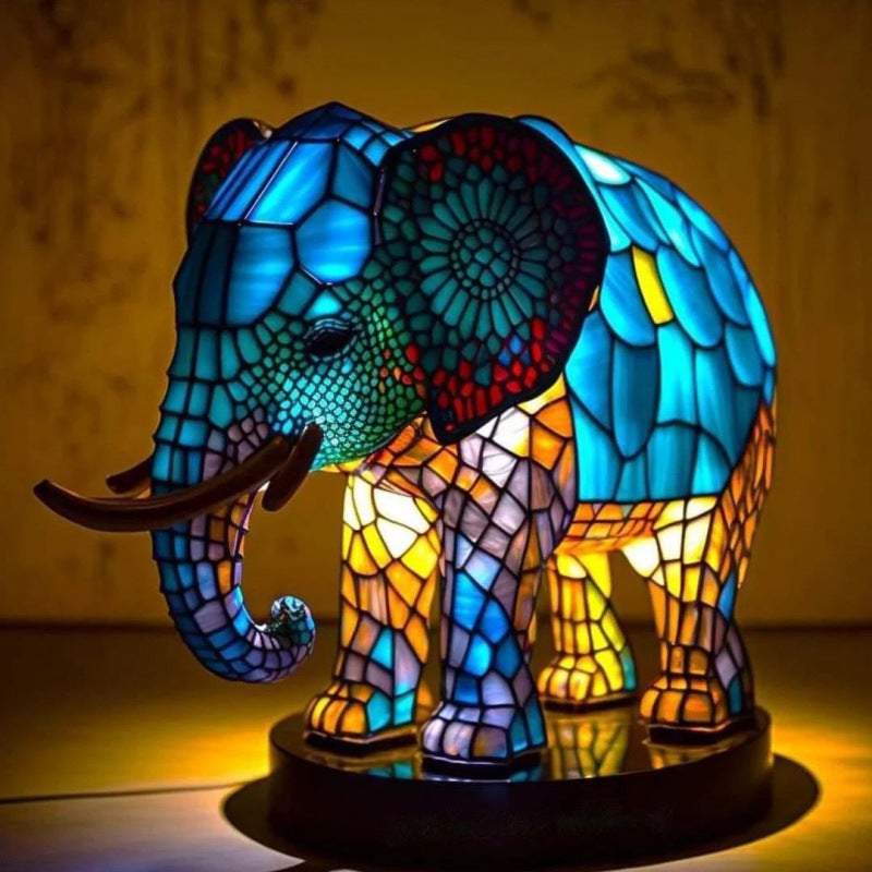 3D Colored Animal Light Desk Lamp Animal Series Decorative Night Light Animal Elephant Owl Cat Vintage Table Lamp Home Decoration