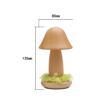 Twisted Mushroom Night Warm Light Touch Bedroom Bedhead Night Light Beech Wood LED USB Decorative Atmosphere Lamps Home Decor