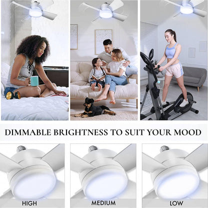 Socket Fan Light With Remote Adjustable Screw Mouth Intelligent Remote Control Integrated LED Fan Light