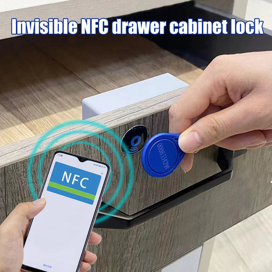 Smart electronic lock mobile NFC induction door lock IC card invisible drawer lock cabinet door lock cabling free