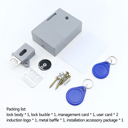 Smart electronic lock mobile NFC induction door lock IC card invisible drawer lock cabinet door lock cabling free