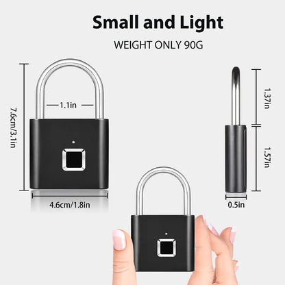 Fingerprint Lock Keyless Waterproof Anti-Theft Smart Lock Fingerprint Padlock Zinc Alloy Intelligent Safety Electronic DoorLock