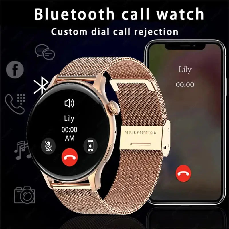 Smartwatch 1.43 inch Full Screen Bluetooth Calling Heart Rate Sleep Monitor Sport Models Smart Watch For Men Women+Box