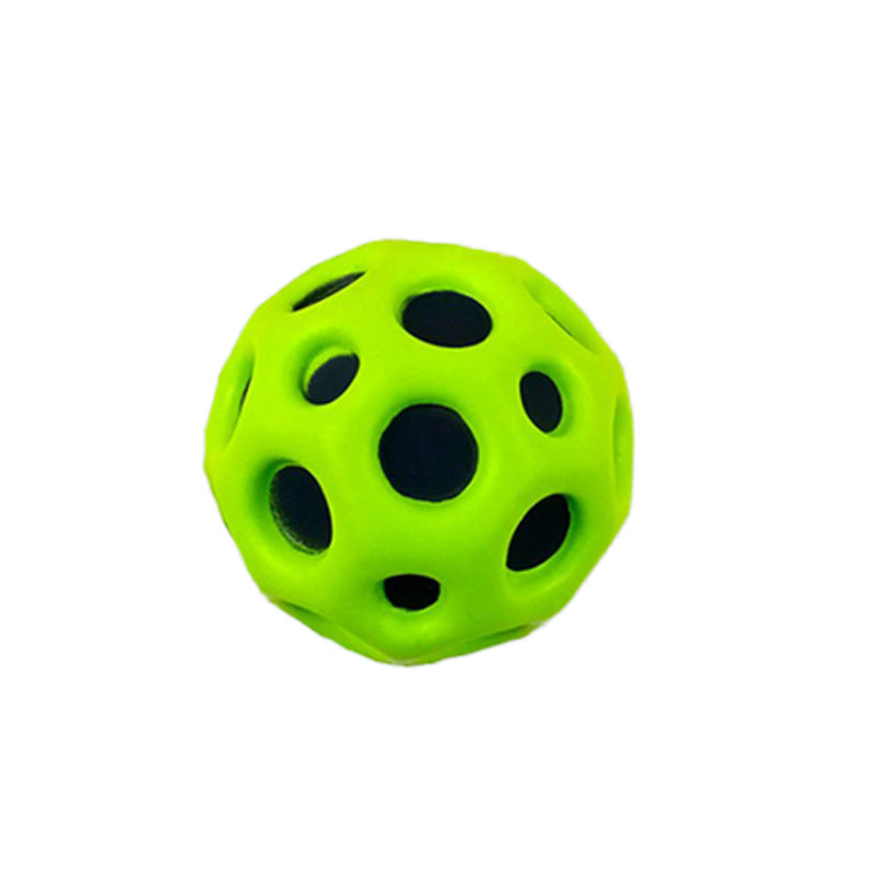 Hole Ball Soft Bouncy Ball Anti-fall Moon Shape Porous Bouncy Ball Kids Indoor Outdoor Toy Ergonomic Design