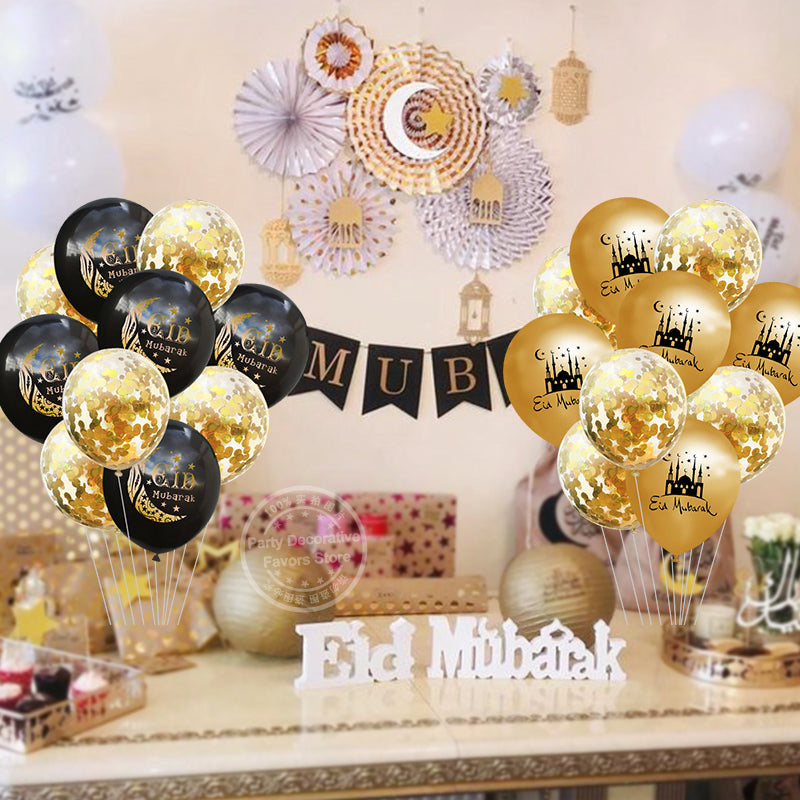 Eid Mubarak Latex Balloon Ramadan Kareem Decoration Festival Party Supplies